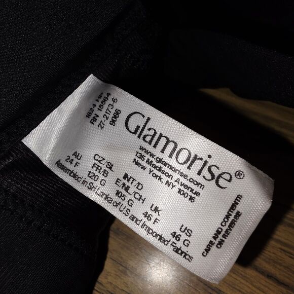 GLAMORISE SPORT Sz 46G NWOT Plus Size MagicLift Purple Black Sports Bra Wireless - Picture 9 of 10